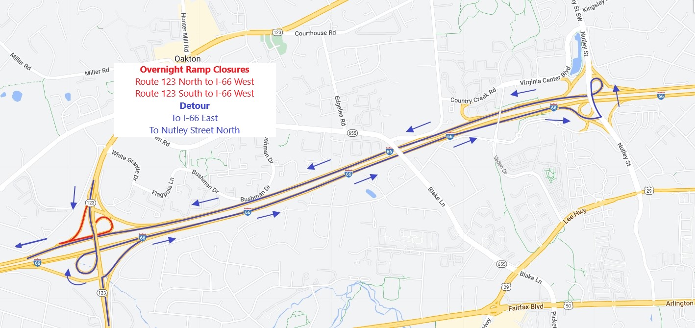 Ramp Closure VA-123NS to I-66W